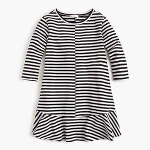 NEW J Crew Crewcuts Black and White Striped Dress Sz 10 TWINS